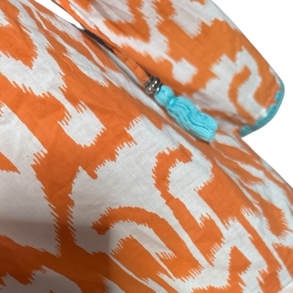 Tara Michelle Orange and White Women's Blouse Size L - Picture 3 of 8